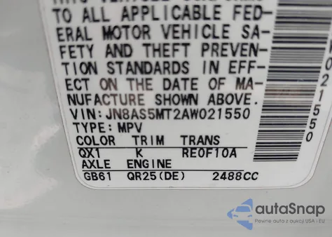 2010 Nissan Rogue S from USA, damaged, VIN JN8AS5MT2AW021550
